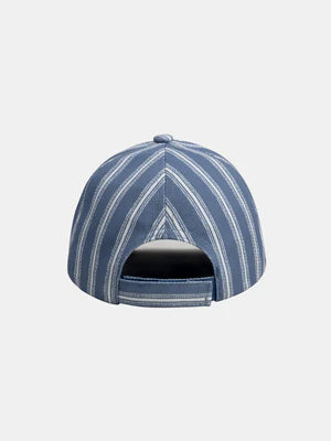 Striped Blue Denim Cotton Baseball Cap