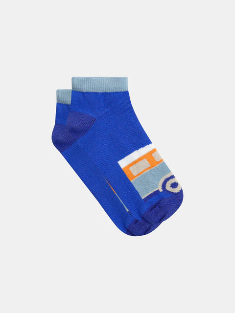 Blue Camper Van Pattern Cotton Rich Socks