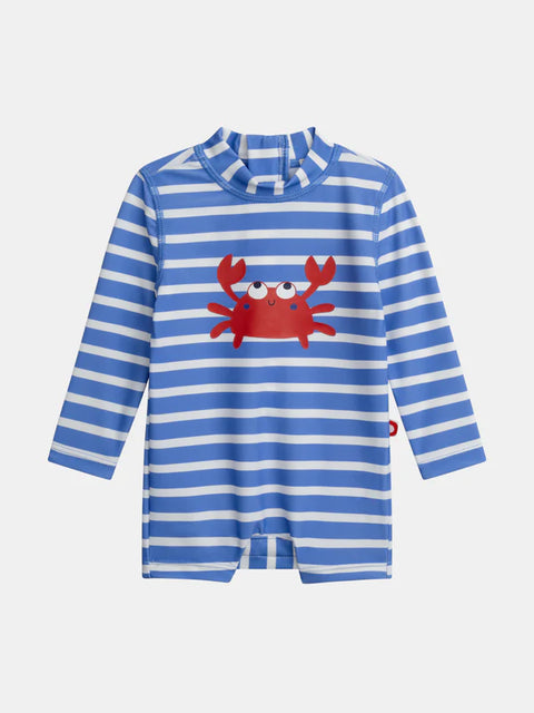 Blue & White Stripe UV Protected Swimsuit