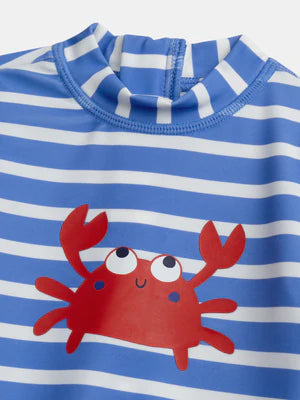 Blue & White Stripe UV Protected Swimsuit